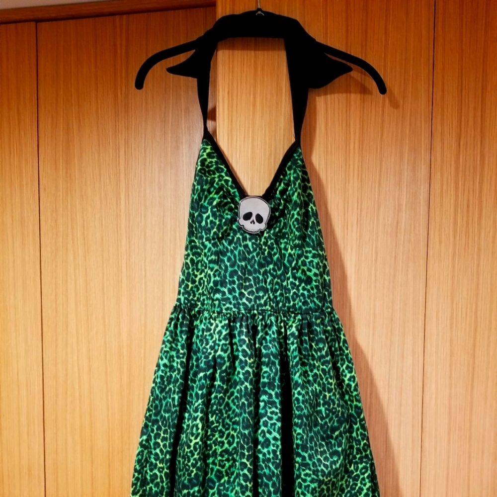 Deadly Dames Green Leopard Dress